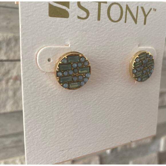 2/$24! Stony Earrings Blue, Green and Gold - Picture 3 of 6